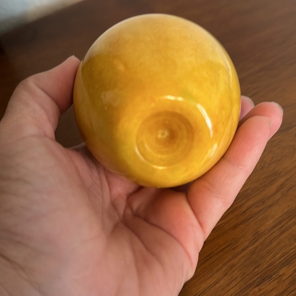 Marble Yellow Apple With Golden Stem Home Decor Paper Weight - Picture 5 of 9